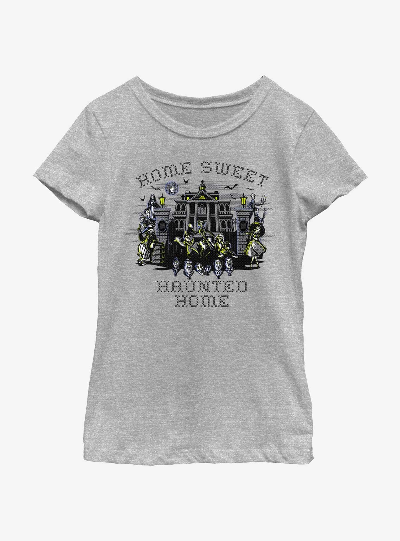 Disney Haunted Mansion Home Sweet Haunted Home Youth Girls T-Shirt, ATH HTR, hi-res