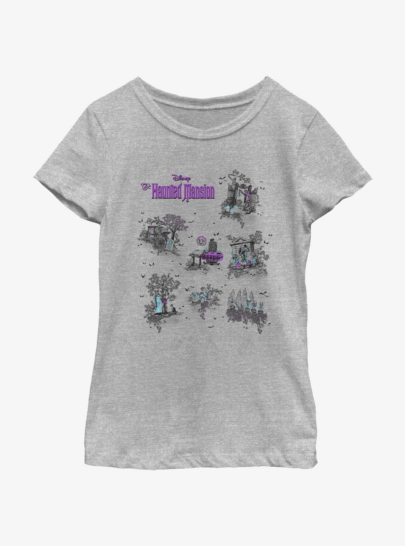 Disney Haunted Mansion Map Youth Girls T-Shirt, , hi-res