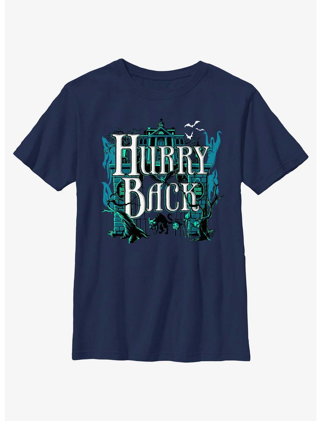 Disney Haunted Mansion Hurry Back Youth T-Shirt, NAVY, hi-res