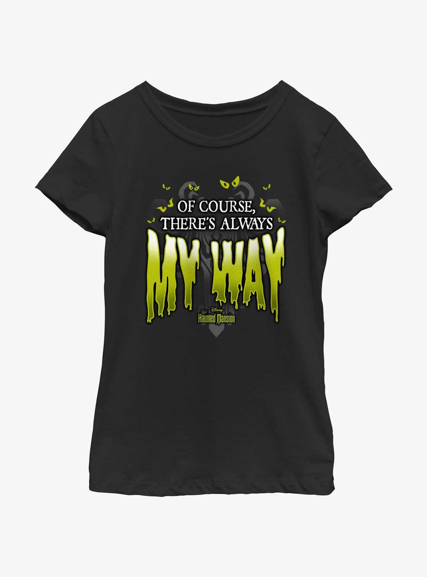 Disney Haunted Mansion Of Course There's Always My Way Youth Girls T-Shirt, BLACK, hi-res