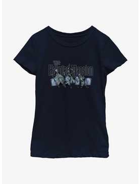 Disney Haunted Mansion Hitchhiking Ghosts Logo Youth Girls T-Shirt, , hi-res