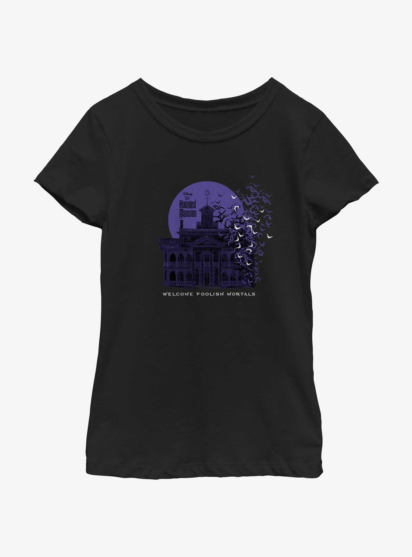 Disney Haunted Mansion Welcome Foolish Mortals Youth Girls T-Shirt, , hi-res