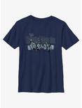 Disney Haunted Mansion Hitchhiking Ghosts Logo Youth T-Shirt, NAVY, hi-res