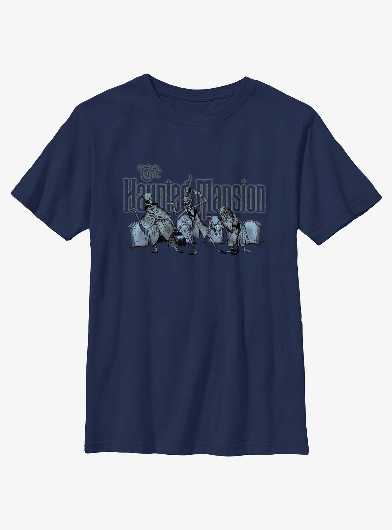 Disney Haunted Mansion Hitchhiking Ghosts Logo Youth T-Shirt, , hi-res