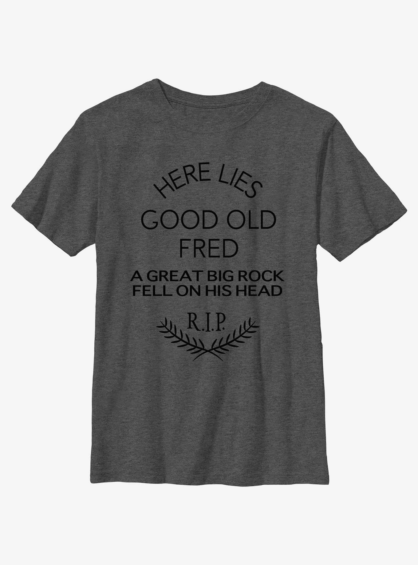 Disney Haunted Mansion Here Lies Good Old Fred Youth T-Shirt, CHAR HTR, hi-res