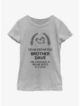 Disney Haunted Mansion Dear Departed Brother Dave Youth Girls T-Shirt, ATH HTR, hi-res