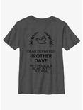 Disney Haunted Mansion Dear Departed Brother Dave Youth T-Shirt, CHAR HTR, hi-res