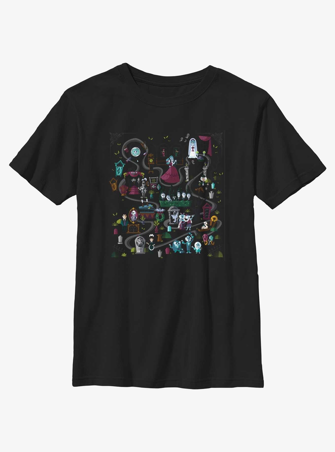 Disney Haunted Mansion Mansion Map Youth T-Shirt, , hi-res