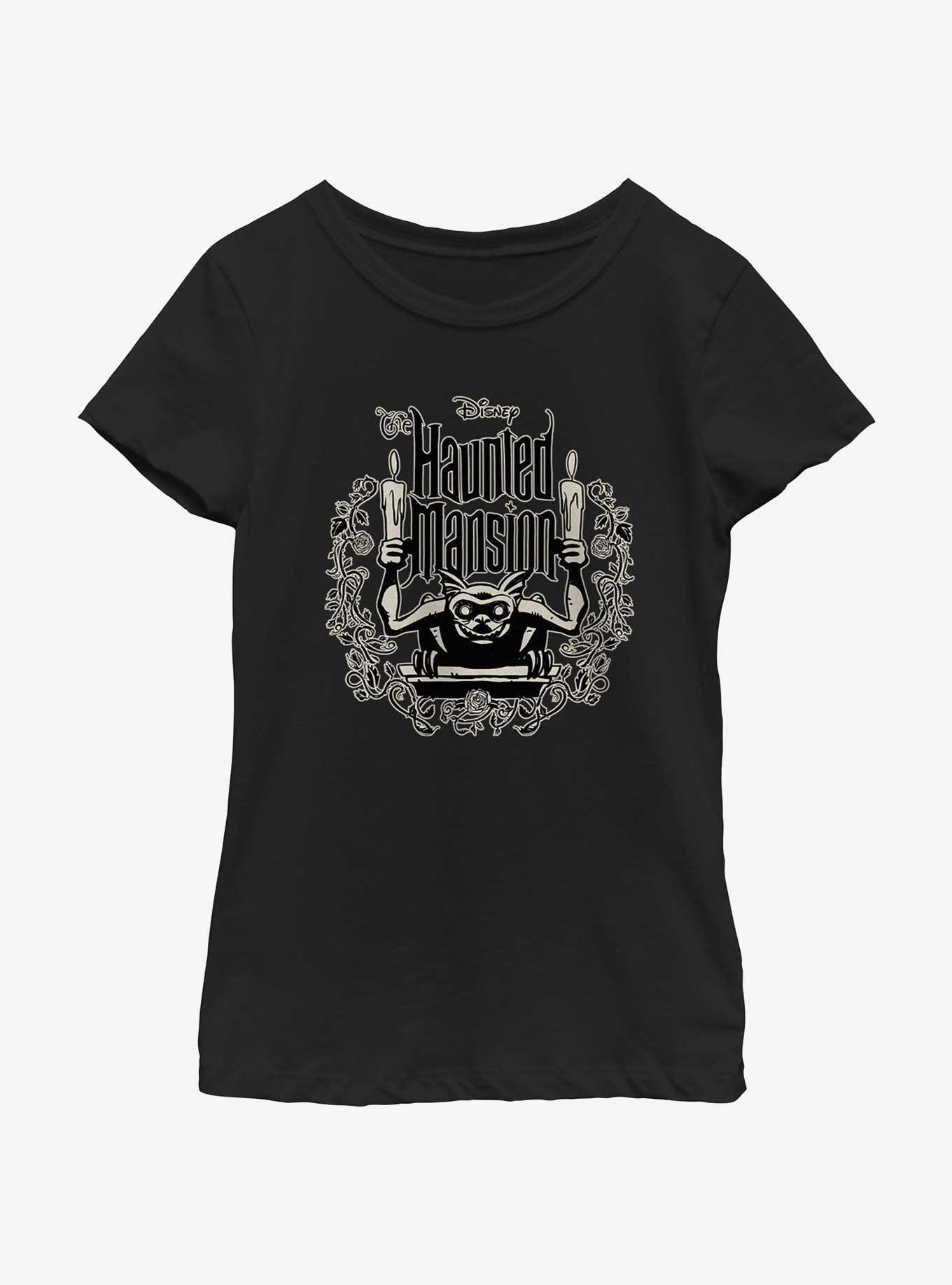 Disney Haunted Mansion Gargoyle Candle Holder Youth Girls T-Shirt, , hi-res