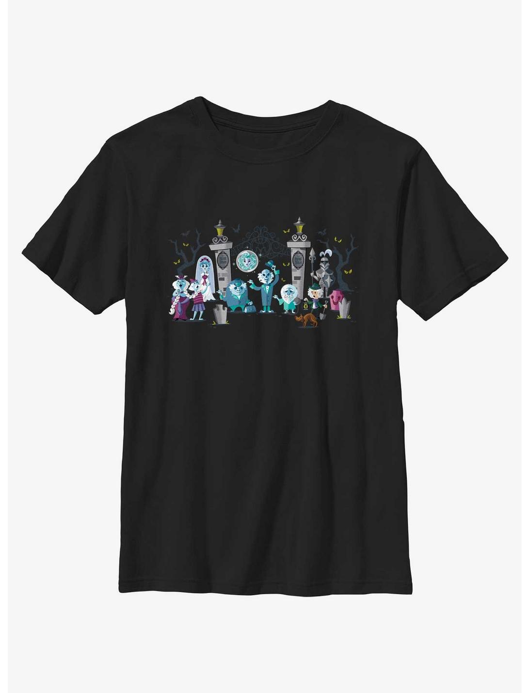 Disney Haunted Mansion Entrance Lineup Youth T-Shirt, BLACK, hi-res