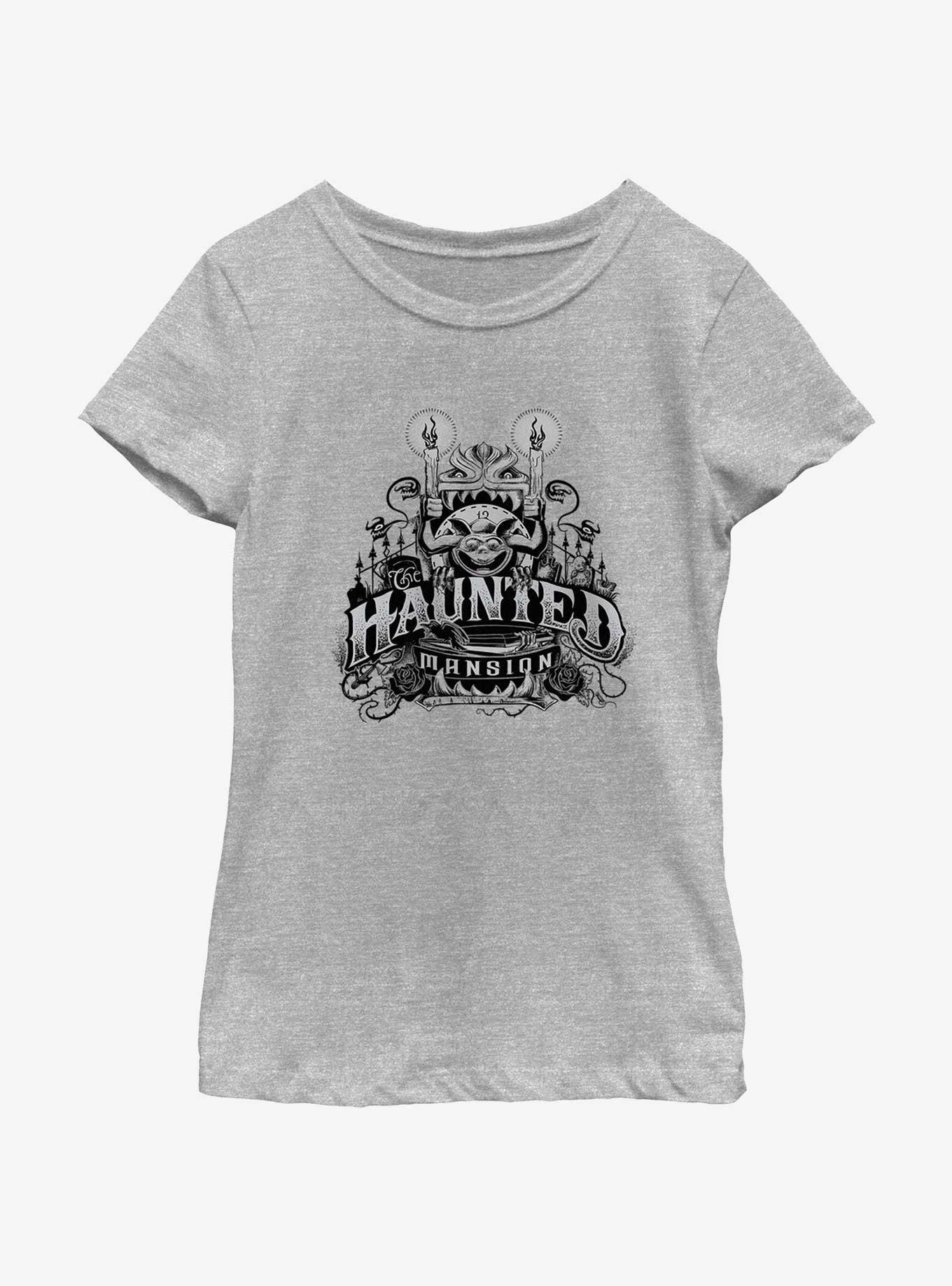 Disney Haunted Mansion Haunted Gargoyle Candles Youth Girls T-Shirt, ATH HTR, hi-res