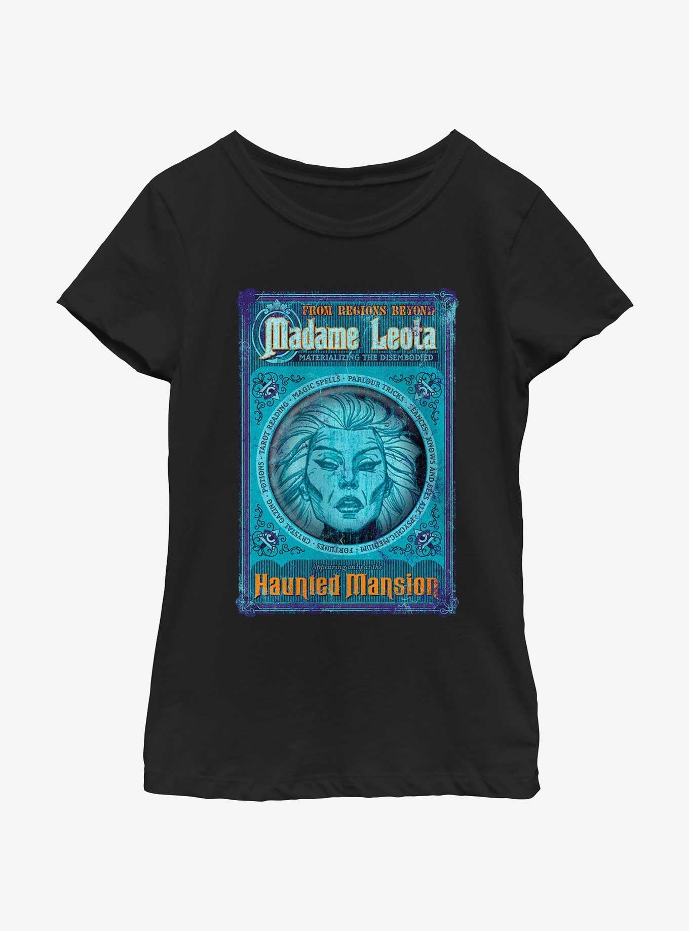 Disney Haunted Mansion Madame Leota Poster Youth Girls T-Shirt, BLACK, hi-res