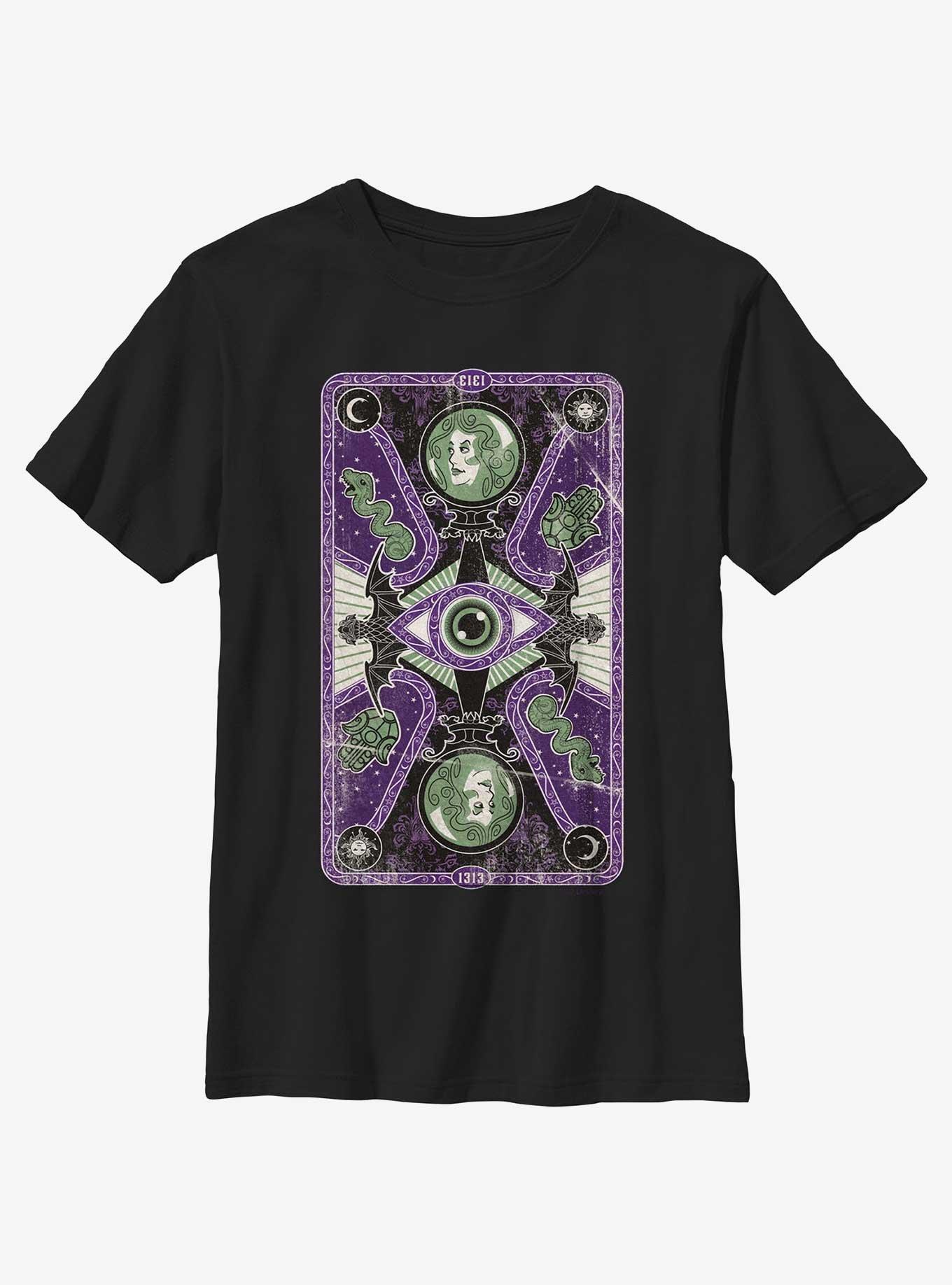 Disney Haunted Mansion Madam Leota Tarot Card Youth T-Shirt, BLACK, hi-res