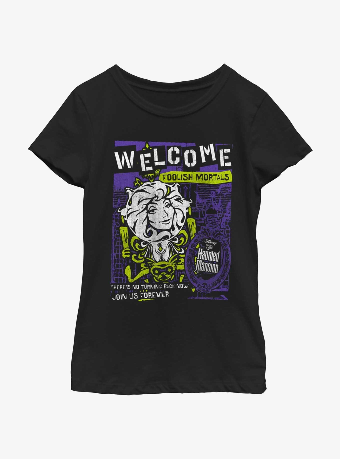 Disney Haunted Mansion Leota Toombs Welcome Poster Youth Girls T-Shirt, , hi-res