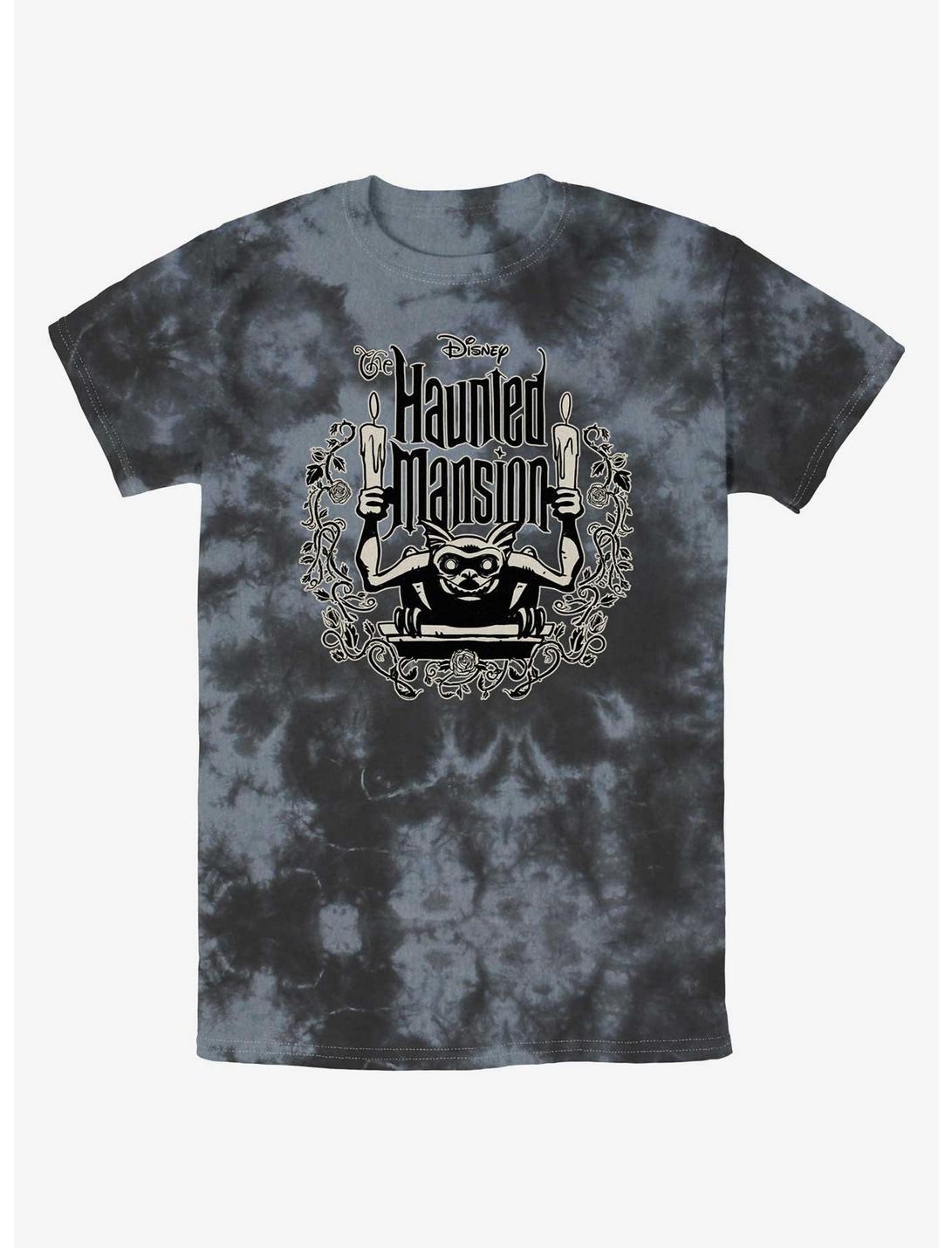 Disney Haunted Mansion Gargoyle Candle Holder Tie-Dye T-Shirt, BLKCHAR, hi-res