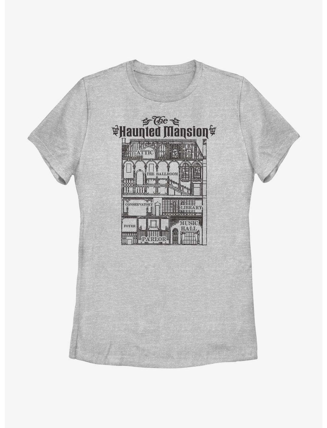 Disney Haunted Mansion Blueprint Womens T-Shirt, ATH HTR, hi-res