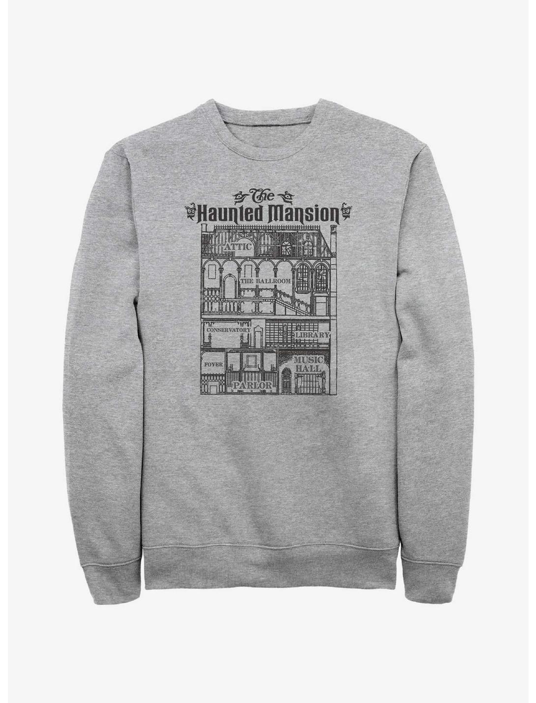 Disney Haunted Mansion Blueprint Sweatshirt, ATH HTR, hi-res