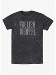 Disney Haunted Mansion Foolish Mortal Mineral Wash T-Shirt, BLACK, hi-res