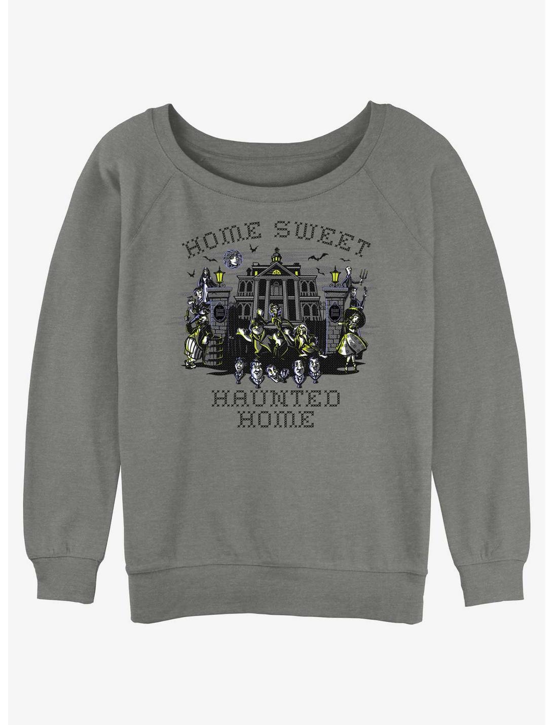 Disney Haunted Mansion Home Sweet Haunted Home Womens Slouchy Sweatshirt, GRAY HTR, hi-res