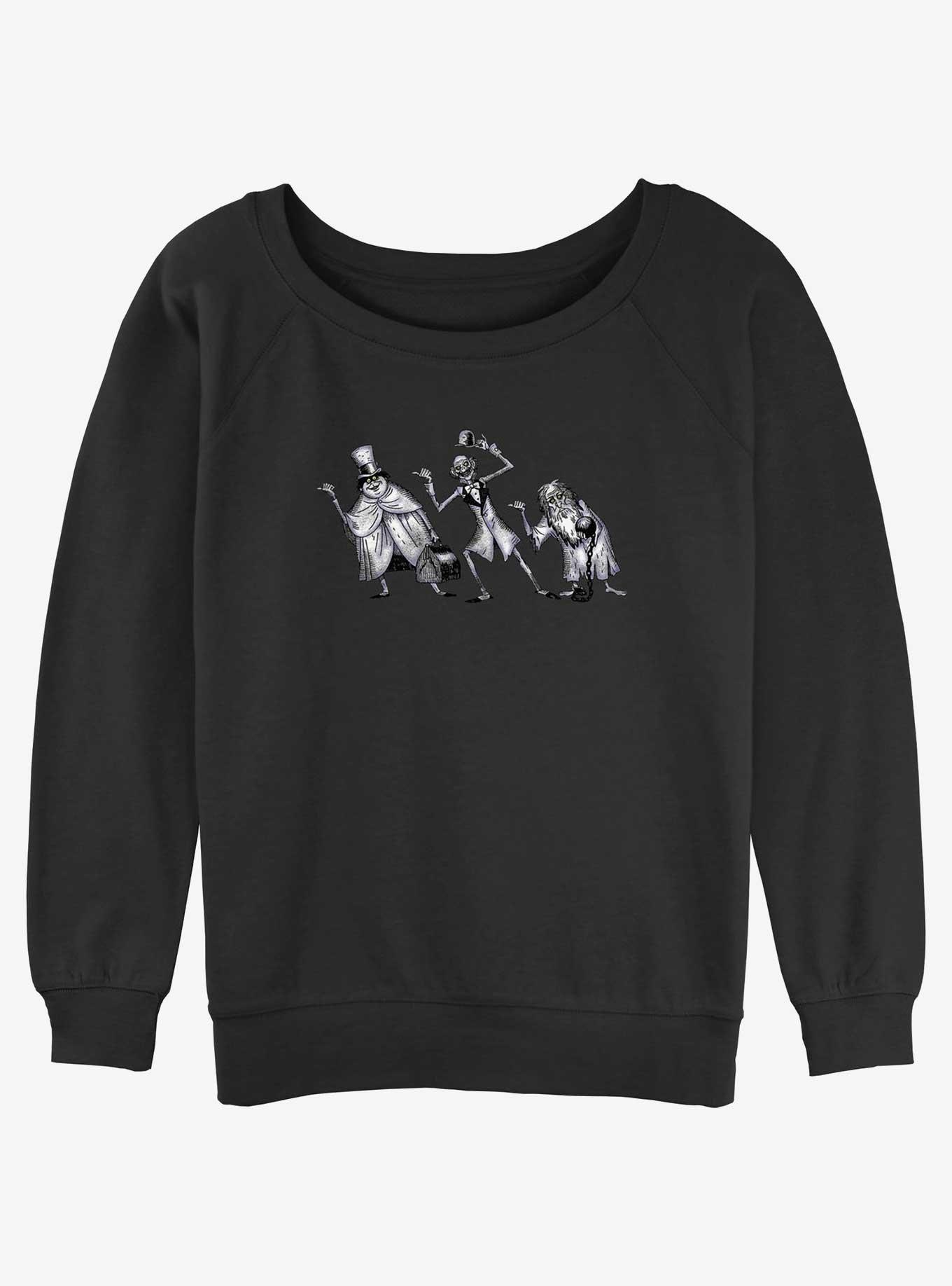 Disney Haunted Mansion Hitchhiking Ghosts Womens Slouchy Sweatshirt, BLACK, hi-res