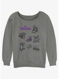Disney Haunted Mansion Map Womens Slouchy Sweatshirt, GRAY HTR, hi-res