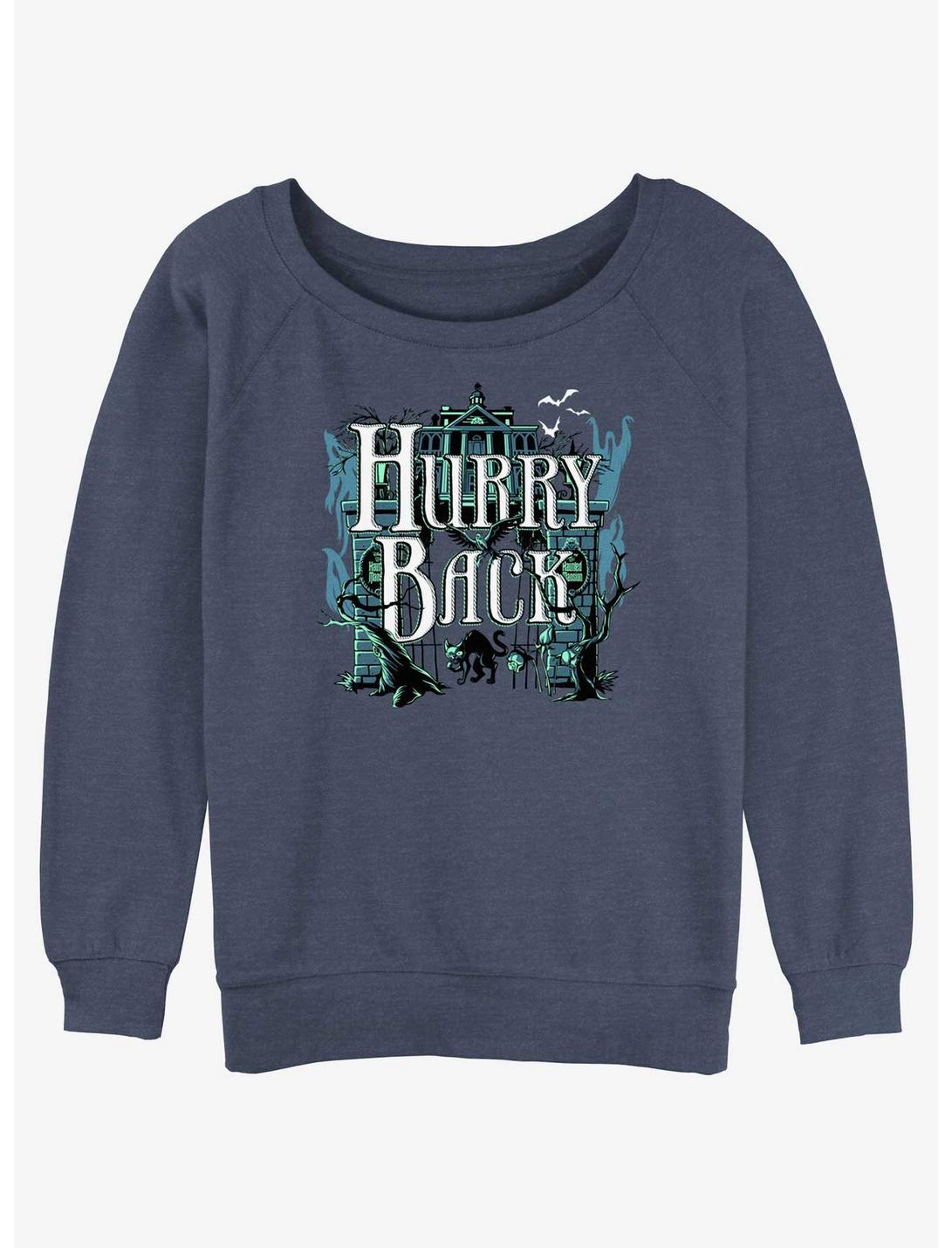 Disney Haunted Mansion Hurry Back Womens Slouchy Sweatshirt, BLUEHTR, hi-res