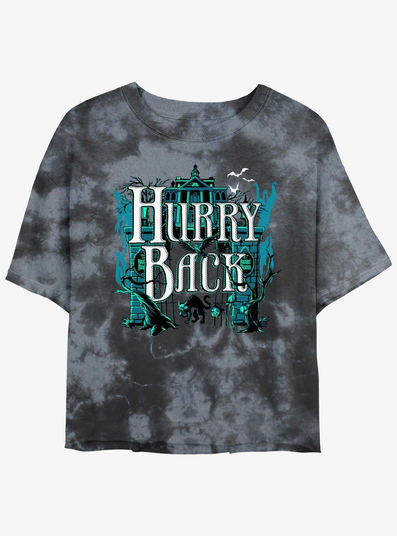 Disney Haunted Mansion Hurry Back Tie-Dye Womens Crop T-Shirt, , hi-res