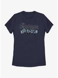 Disney Haunted Mansion Hitchhiking Ghosts Logo Womens T-Shirt, NAVY, hi-res