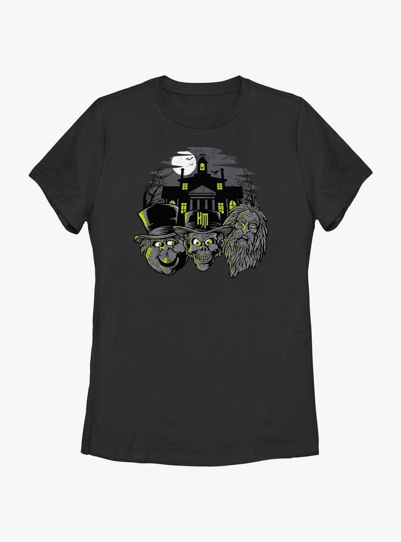 Disney Haunted Mansion Three Hitchhiking Ghosts Heads Womens T-Shirt, , hi-res