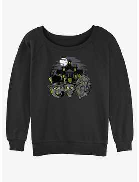 Disney Haunted Mansion Hitchhiking Ghosts Heads Womens Slouchy Sweatshirt, , hi-res