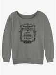 Disney Haunted Mansion Message To The Dearly Departed Womens Slouchy Sweatshirt, GRAY HTR, hi-res