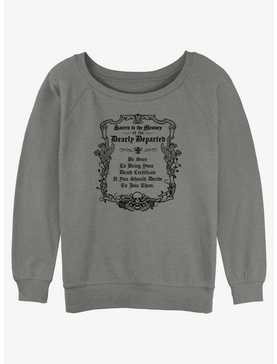 Disney Haunted Mansion Message To The Dearly Departed Womens Slouchy Sweatshirt, , hi-res