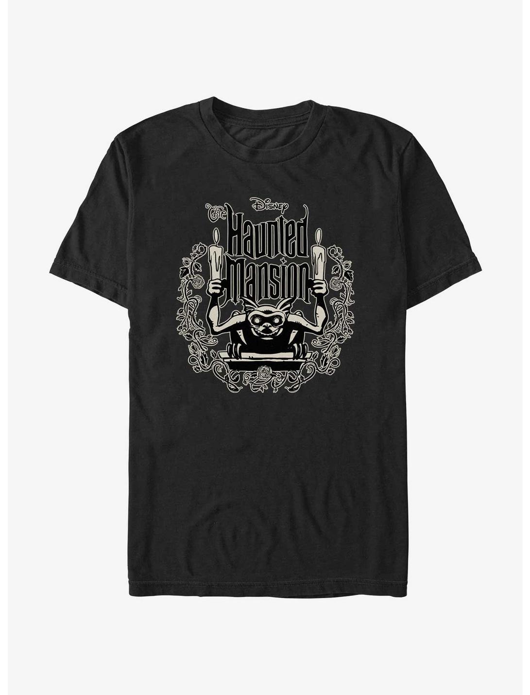 Disney Haunted Mansion Gargoyle Candle Holder T-Shirt, BLACK, hi-res