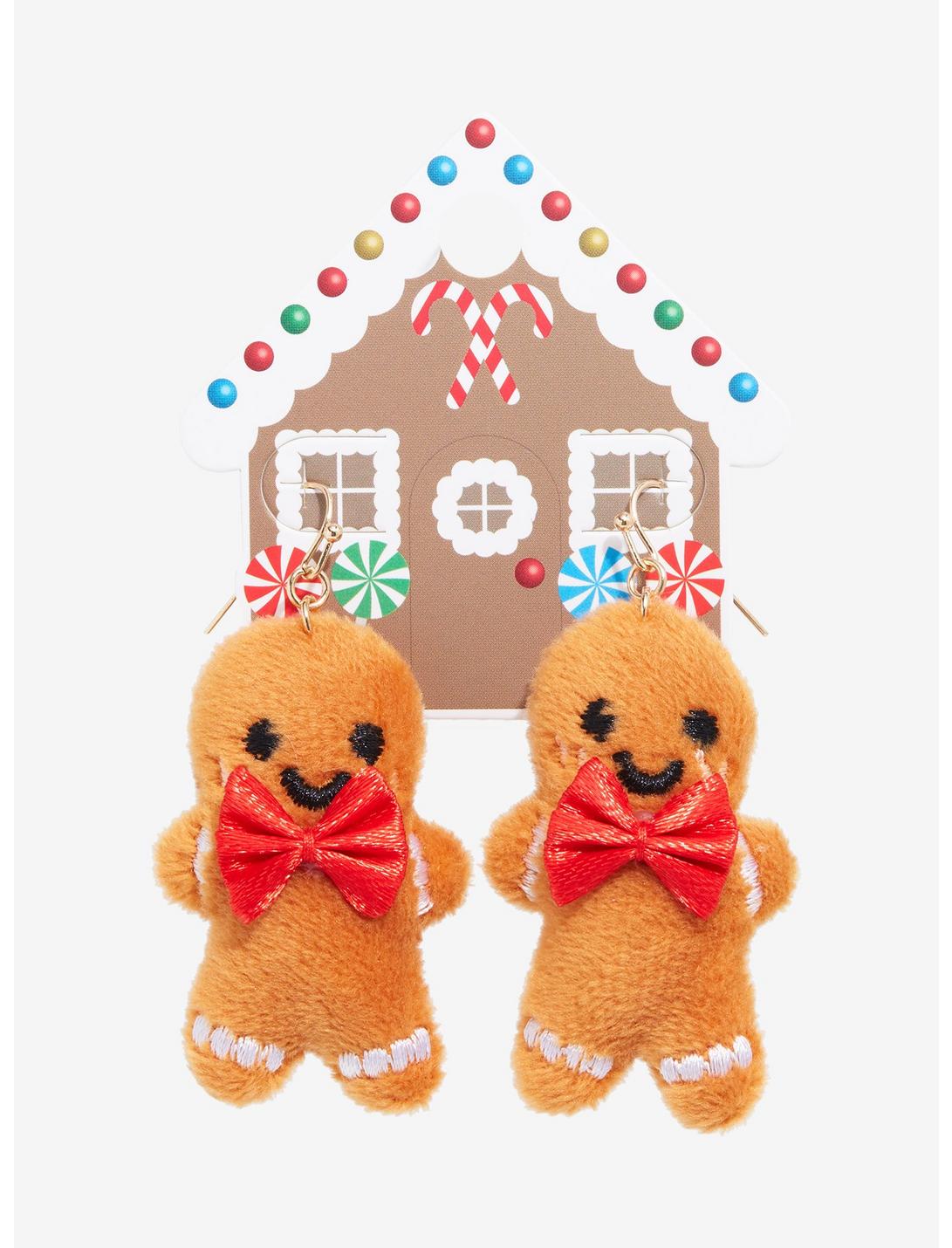 Gingerbread Men Plush Figural Earrings - BoxLunch Exclusive, , hi-res