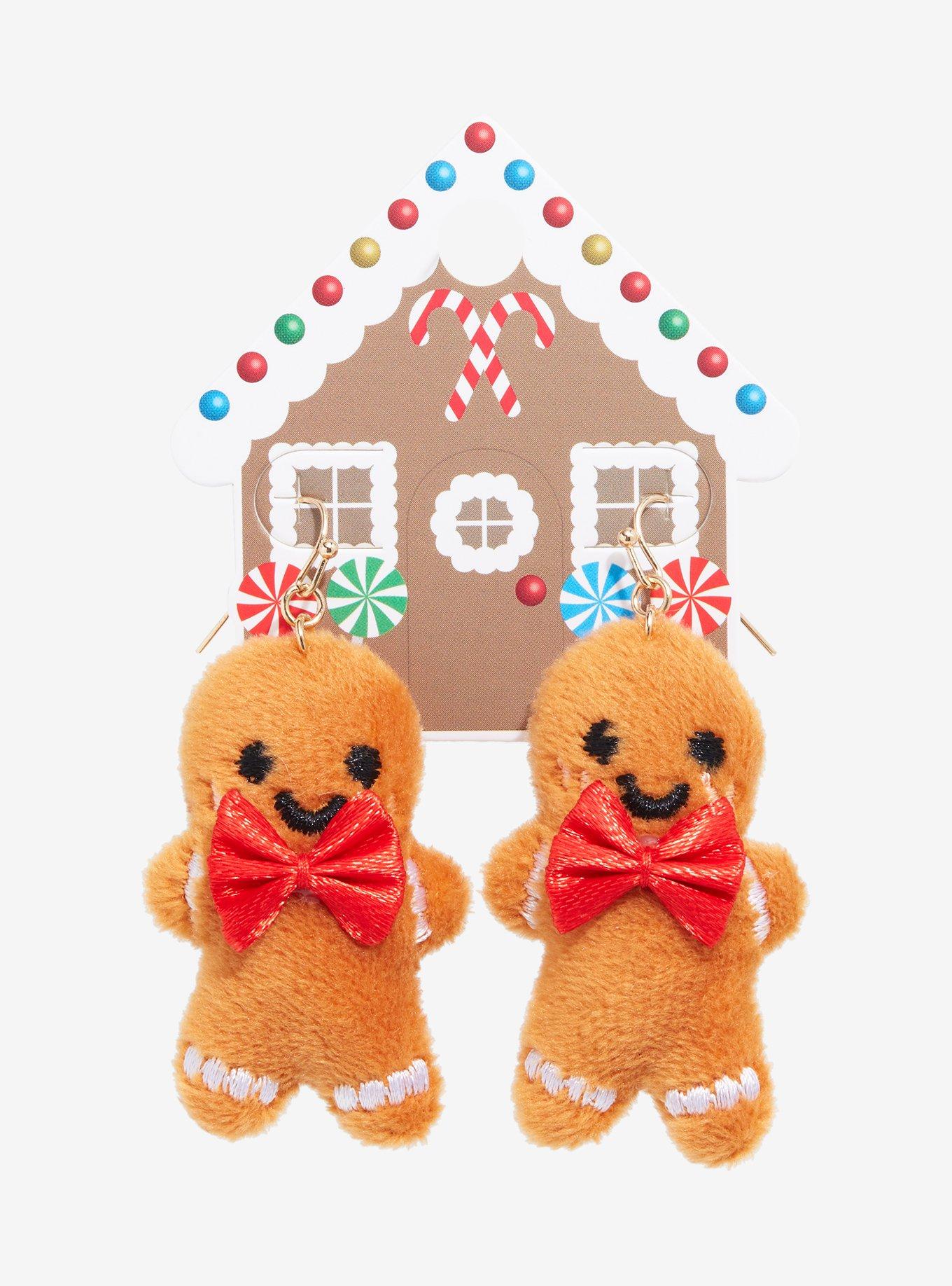 Gingerbread Men Plush Figural Earrings - BoxLunch Exclusive, , hi-res