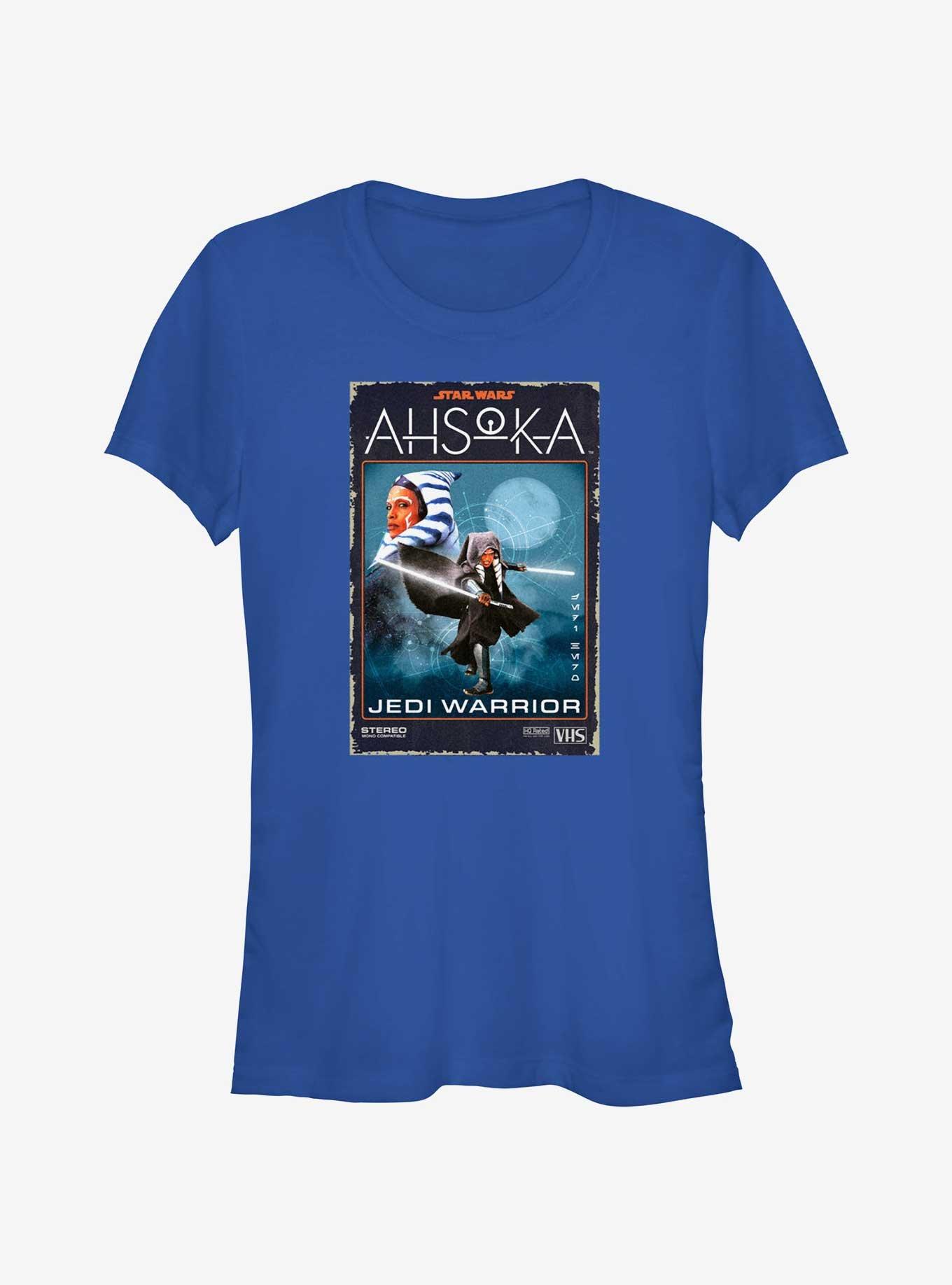 Star Wars Ahsoka Jedi Warrior VHS Girls T-Shirt, ROYAL, hi-res
