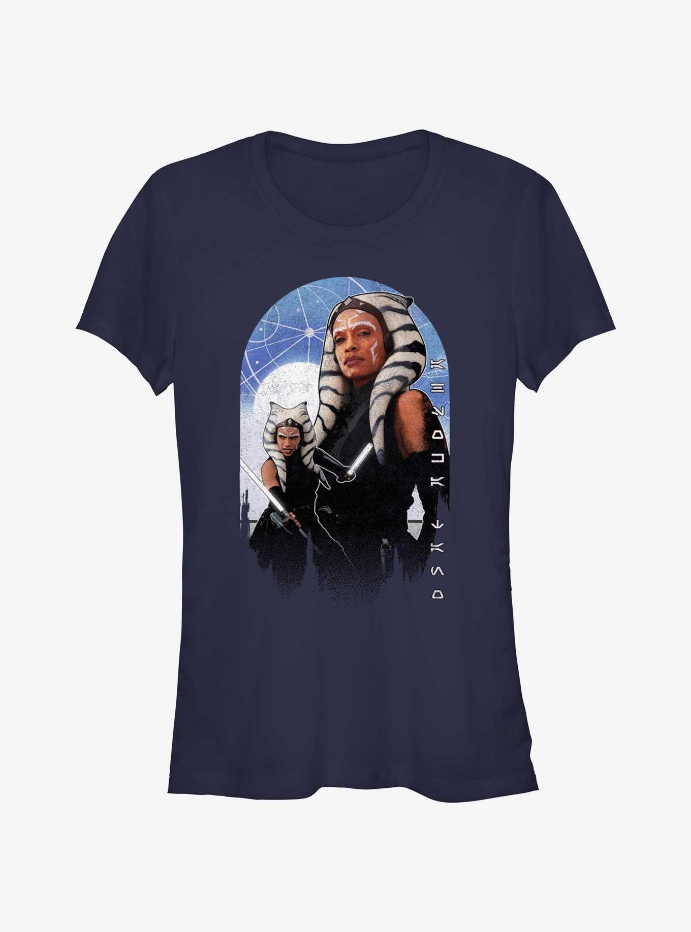 Star Wars Ahsoka Celestial Warrior Girls T-Shirt, NAVY, hi-res