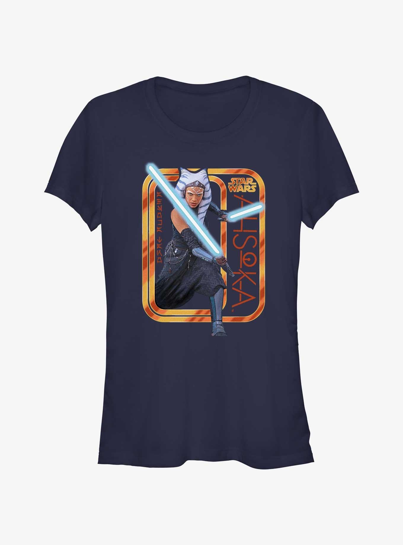 Star Wars Ahsoka Saber Badge Girls T-Shirt, NAVY, hi-res