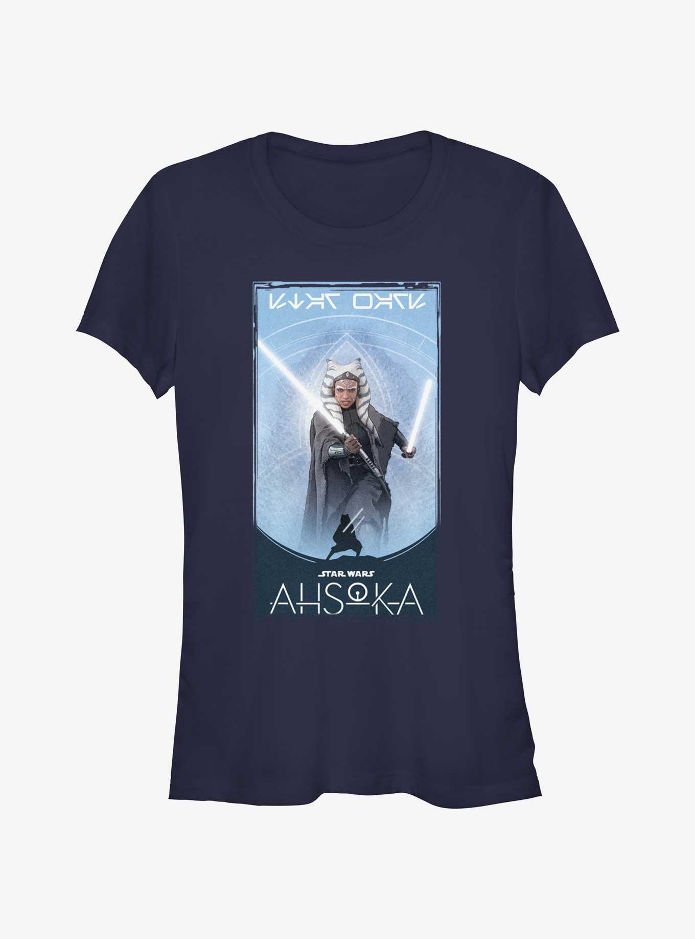 Star Wars Ahsoka Jedi Poster Girls T-Shirt, NAVY, hi-res