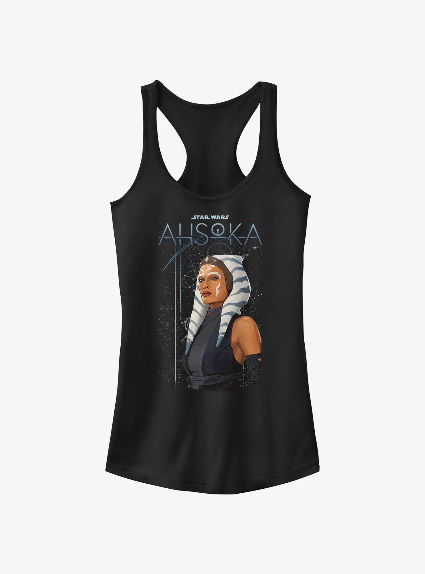 Star Wars Ahsoka Celestial Jedi Girls Tank Hot Topic Web Exclusive, BLACK, hi-res