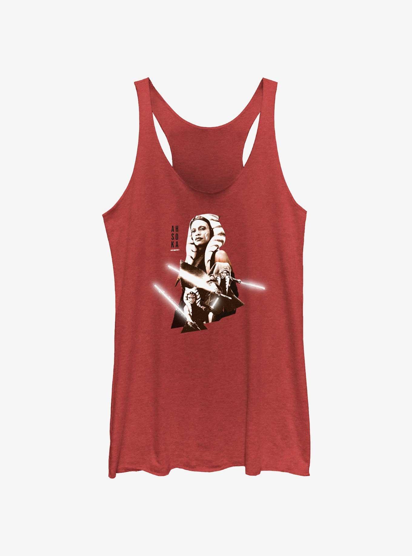 Star Wars Ahsoka Hero Portrait Girls Tank, RED HTR, hi-res