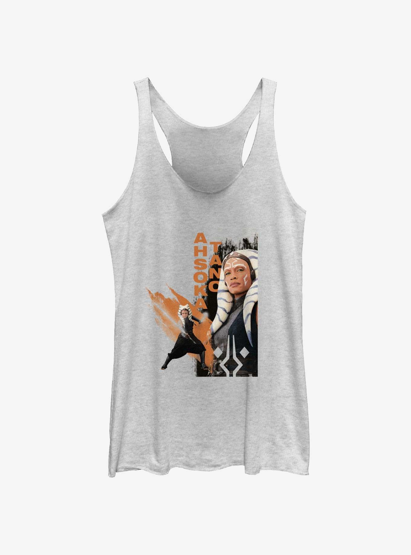 Star Wars Ahsoka Portrait Swoosh Girls Tank, WHITE HTR, hi-res
