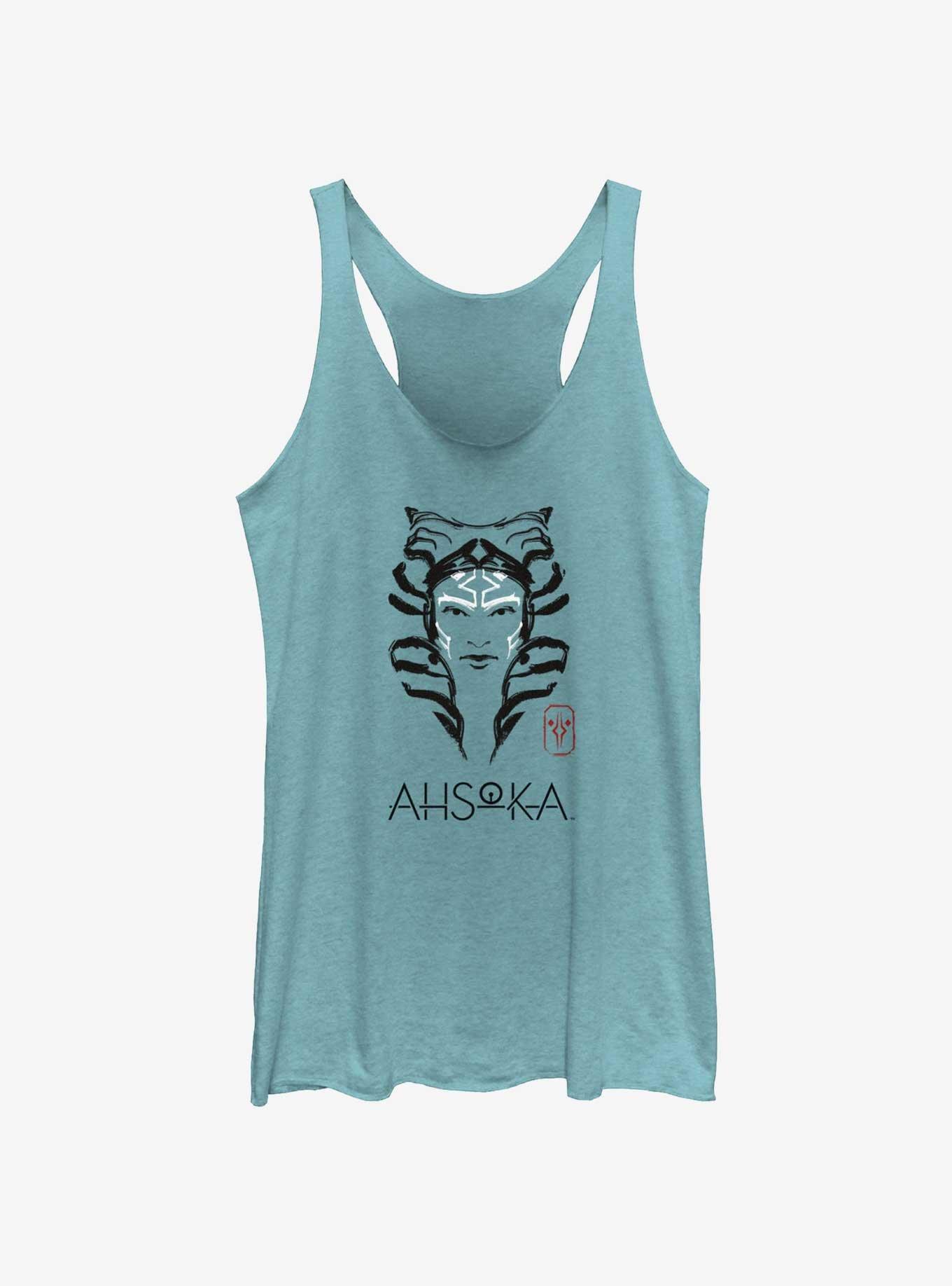 Star Wars Ahsoka Face Portrait Girls Tank, TAHI BLUE, hi-res