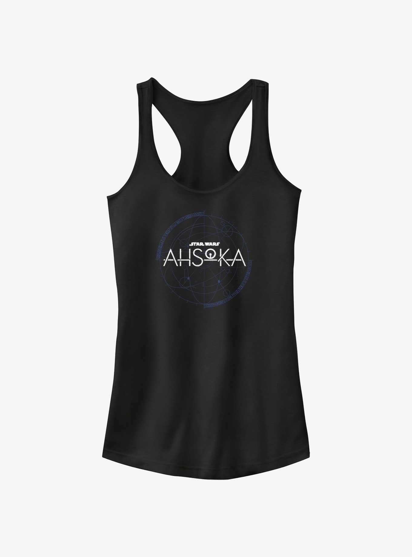 Star Wars Ahsoka Planetary Logo Girls Tank, BLACK, hi-res