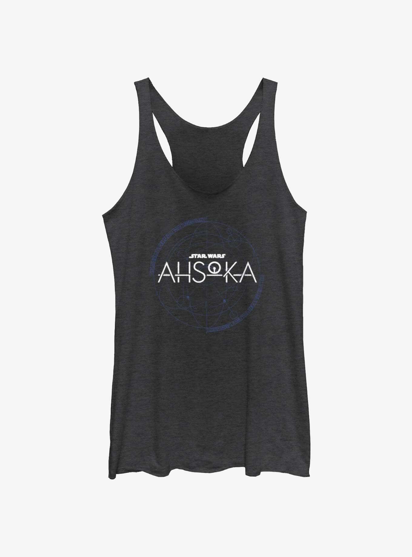 Star Wars Ahsoka Planetary Logo Girls Tank, BLK HTR, hi-res