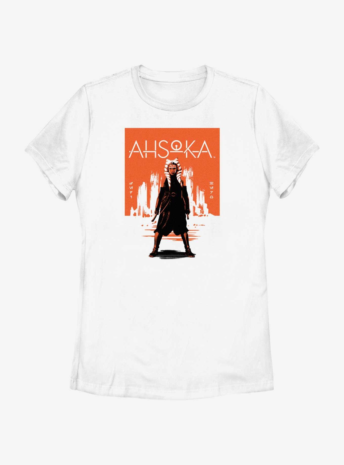 Star Wars Ahsoka Action Stance Womens T-Shirt, WHITE, hi-res