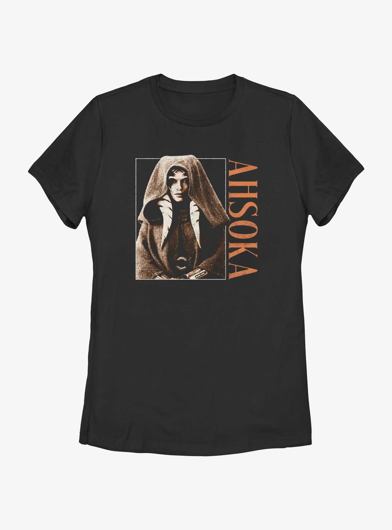 Star Wars Ahsoka Cloaked Jedi Womens T-Shirt BoxLunch Web Exclusive, BLACK, hi-res