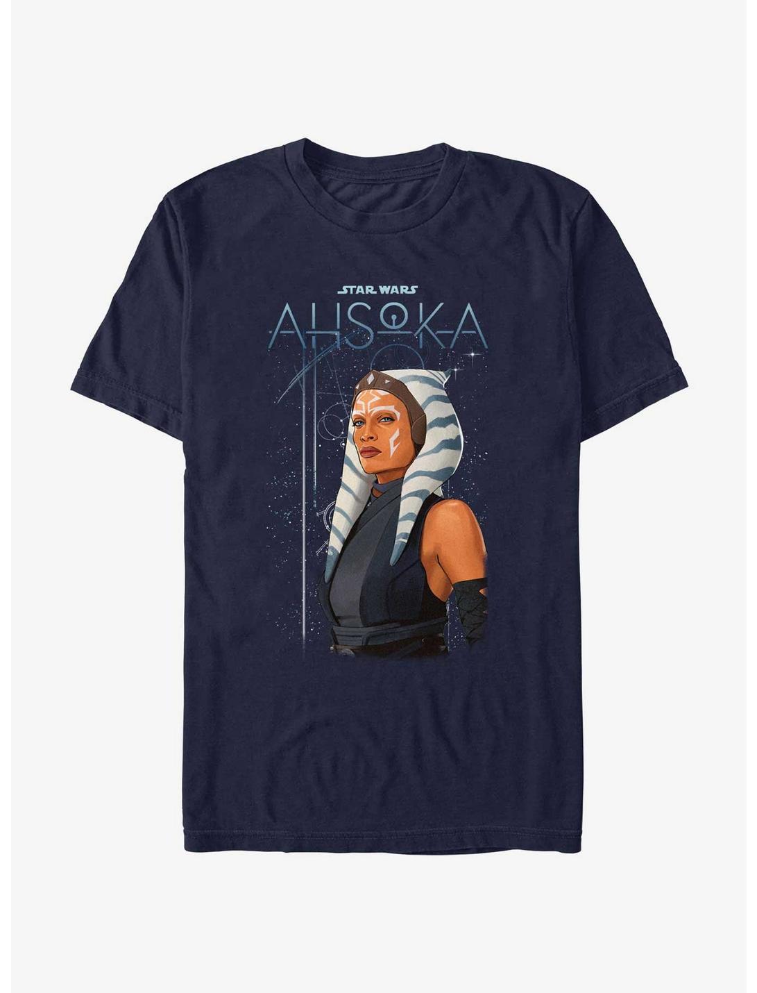 Star Wars Ahsoka Celestial Jedi T-Shirt BoxLunch Web Exclusive, NAVY, hi-res