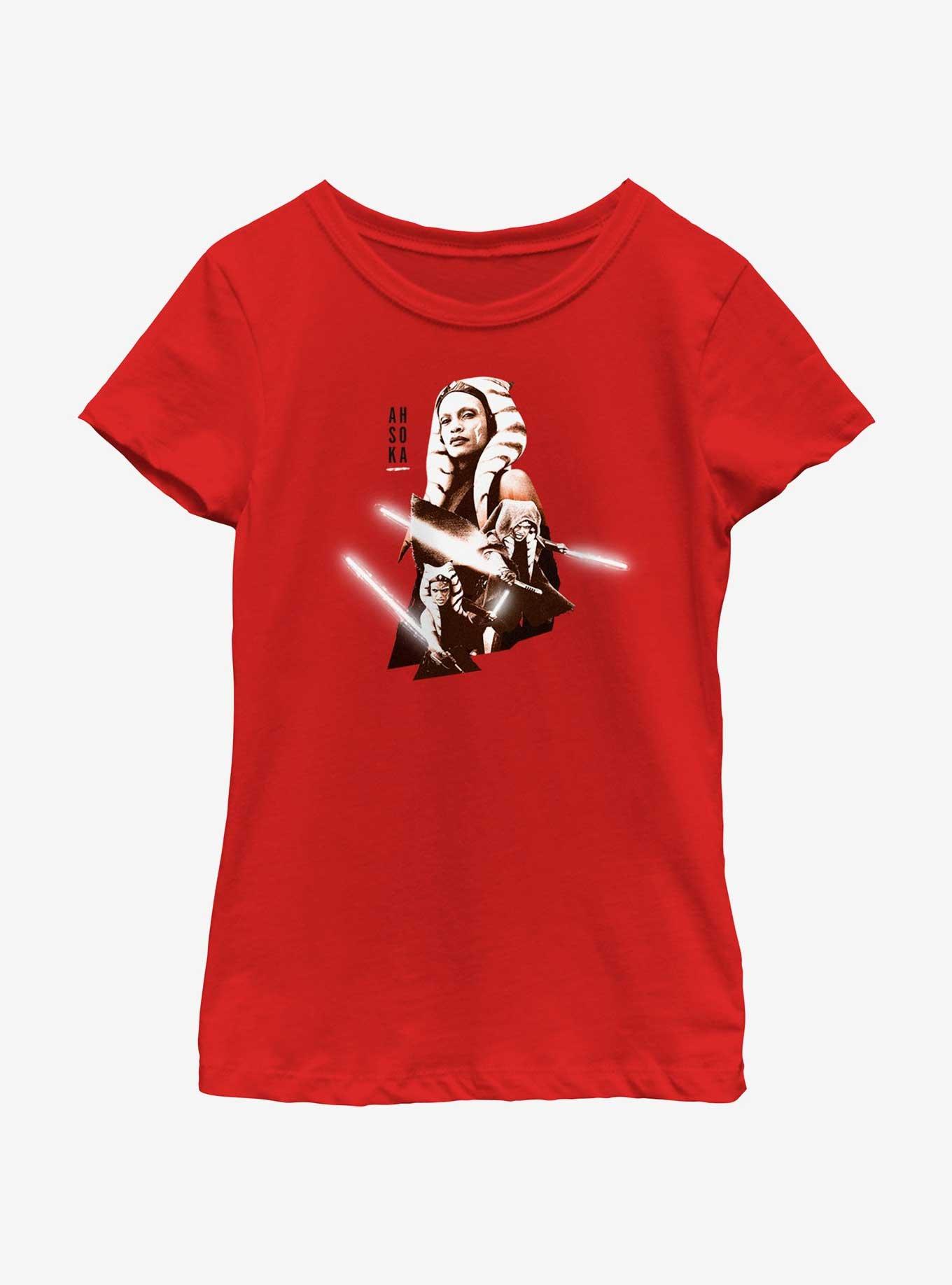 Star Wars Ahsoka Hero Portrait Youth Girls T-Shirt, , hi-res