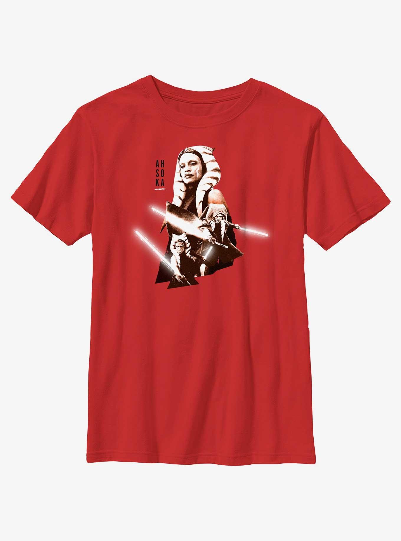 Star Wars Ahsoka Hero Portrait Youth T-Shirt, , hi-res